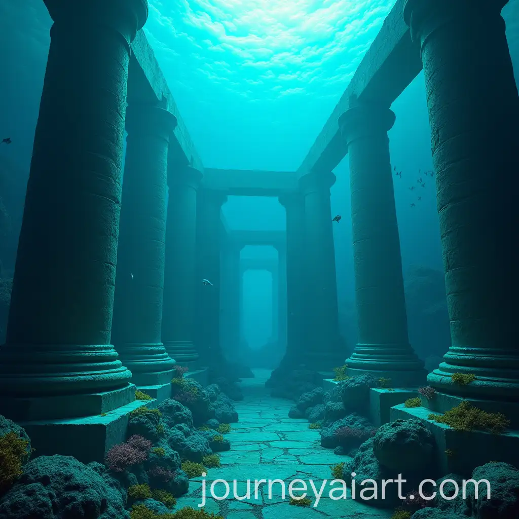 Lost-Underwater-City-with-Ancient-GreekStyle-Ruins-and-Glowing-Statues