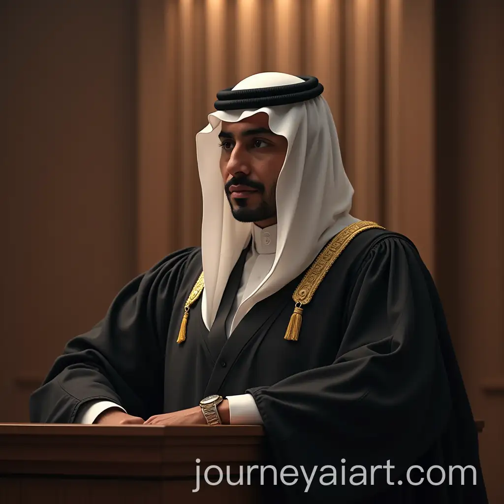 Judge-Standing-in-Front-of-Khalifa-Tower-with-Dramatic-Urban-Background