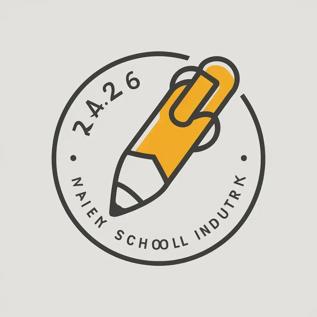 a vector logo design,with the text "2426", main symbol:Circular icon, pen,Moderate,be used in school industry,clear background