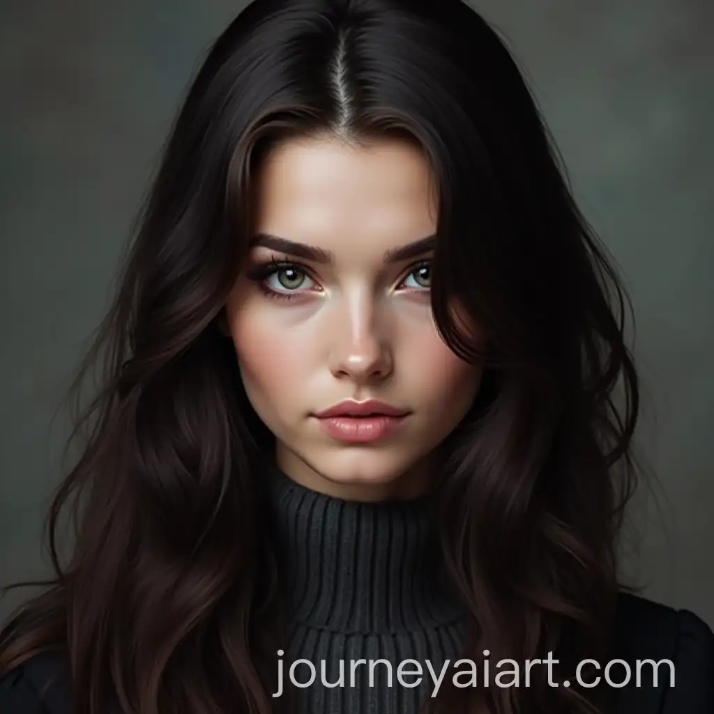 Portrait-of-Nastasya-Filippovna-Beautiful-Woman-with-Dark-Eyes-and-Hair