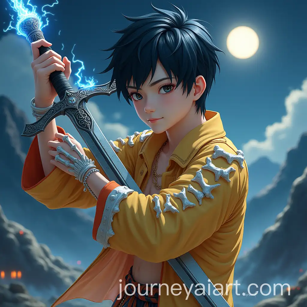 Asian-Youth-with-Electric-Sword-in-Moonlit-Mountain-Scene