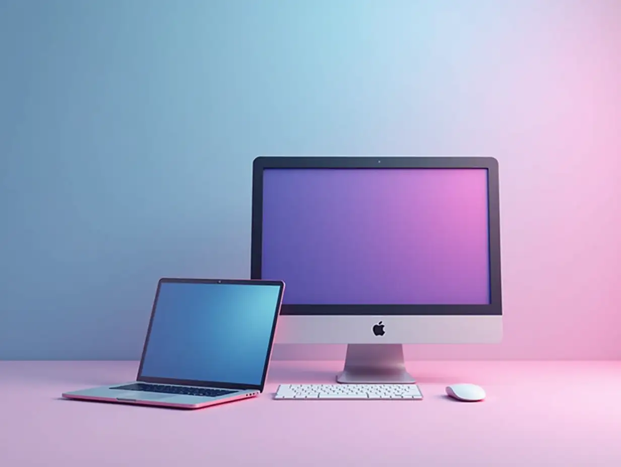 3D-Animated-Computers-and-Laptops-in-Pixar-Style-with-Gradient-Background