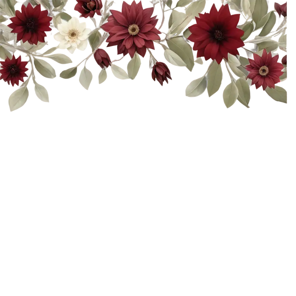 PNG-Image-of-Ornament-with-Sage-and-Maroon-Flowers-for-Wedding-Invitation