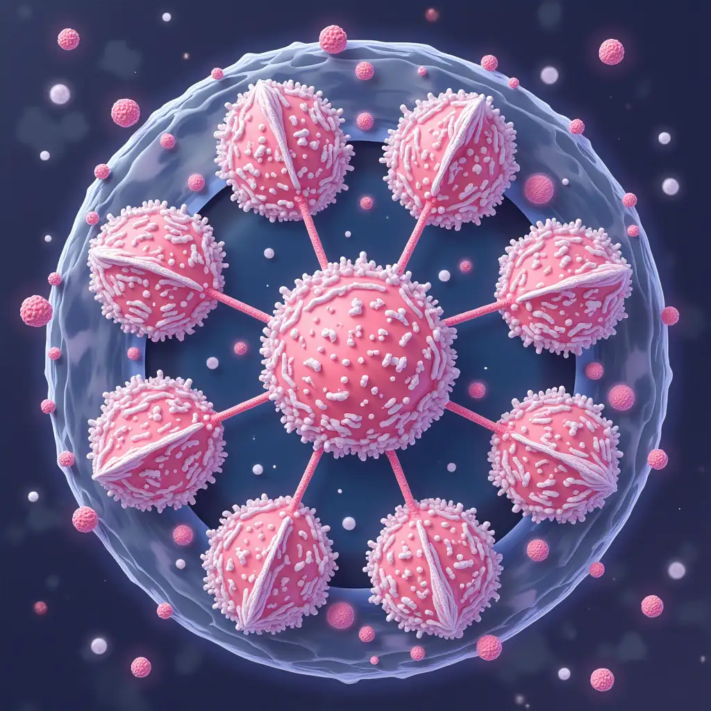 image showing different stages of cell mitosis in scientific format