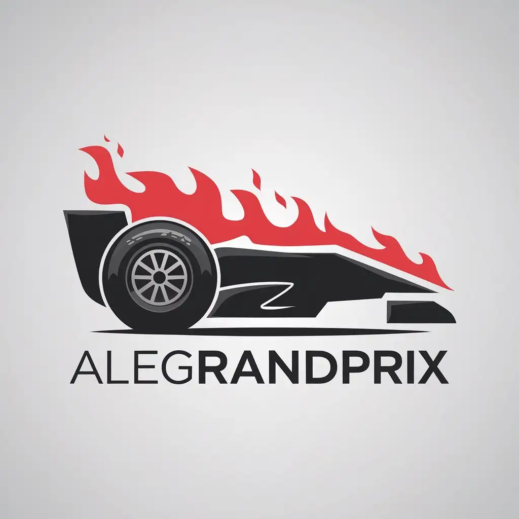 LOGO Design for ALEGRANDPRIX Formula 1 Wheel on Fire with Minimalistic 3D Style for Retail