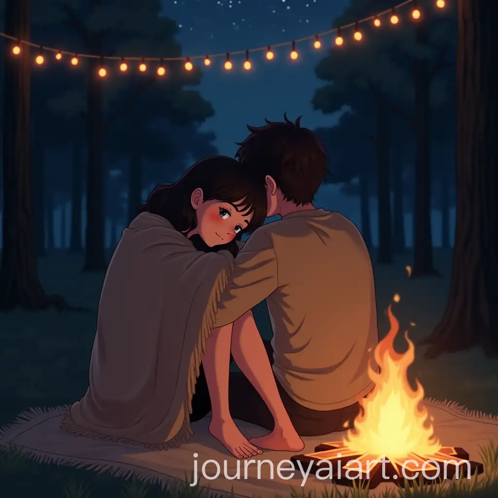 RomanticAI-Image-Prompt-Expansion-Campfire-Moment-Under-Starry-Night-with-Cozy-Blanket-and-Fairy-Lights