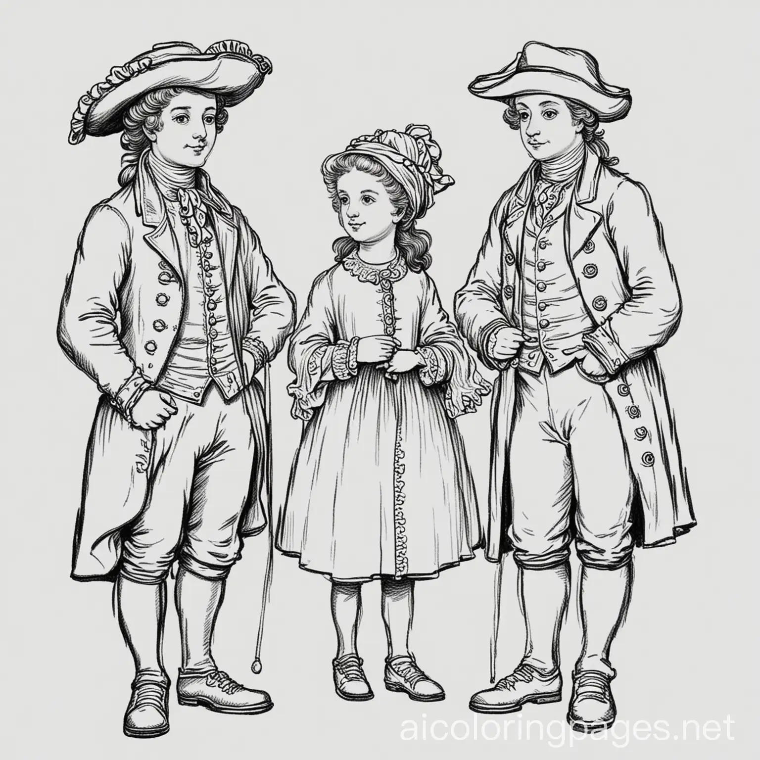 18th-Century-Coloring-Page-Simple-Line-Art-on-White-Background