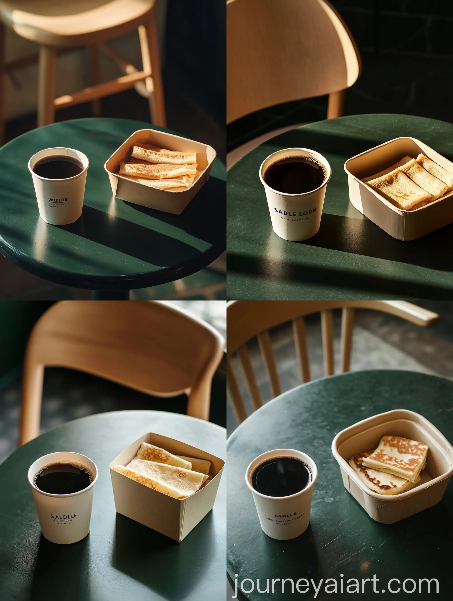 Cozy-Coffee-and-Crepes-on-Green-Table-SADDLE-LONDON