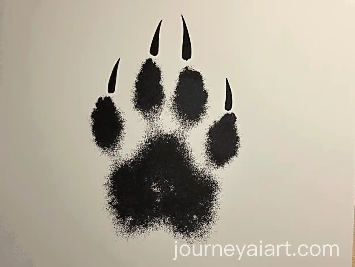 Menacing-3D-Paw-Print-with-Long-Sharp-Claws