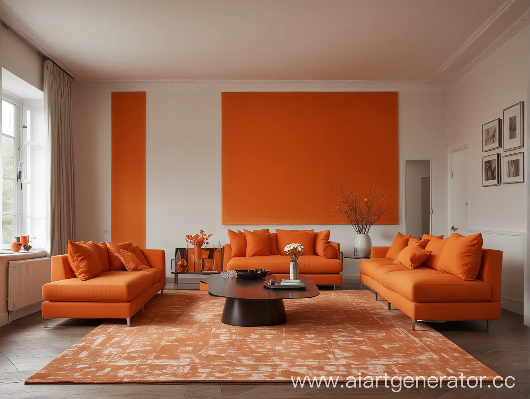 Contemporary-Room-in-Vibrant-Orange-Tones