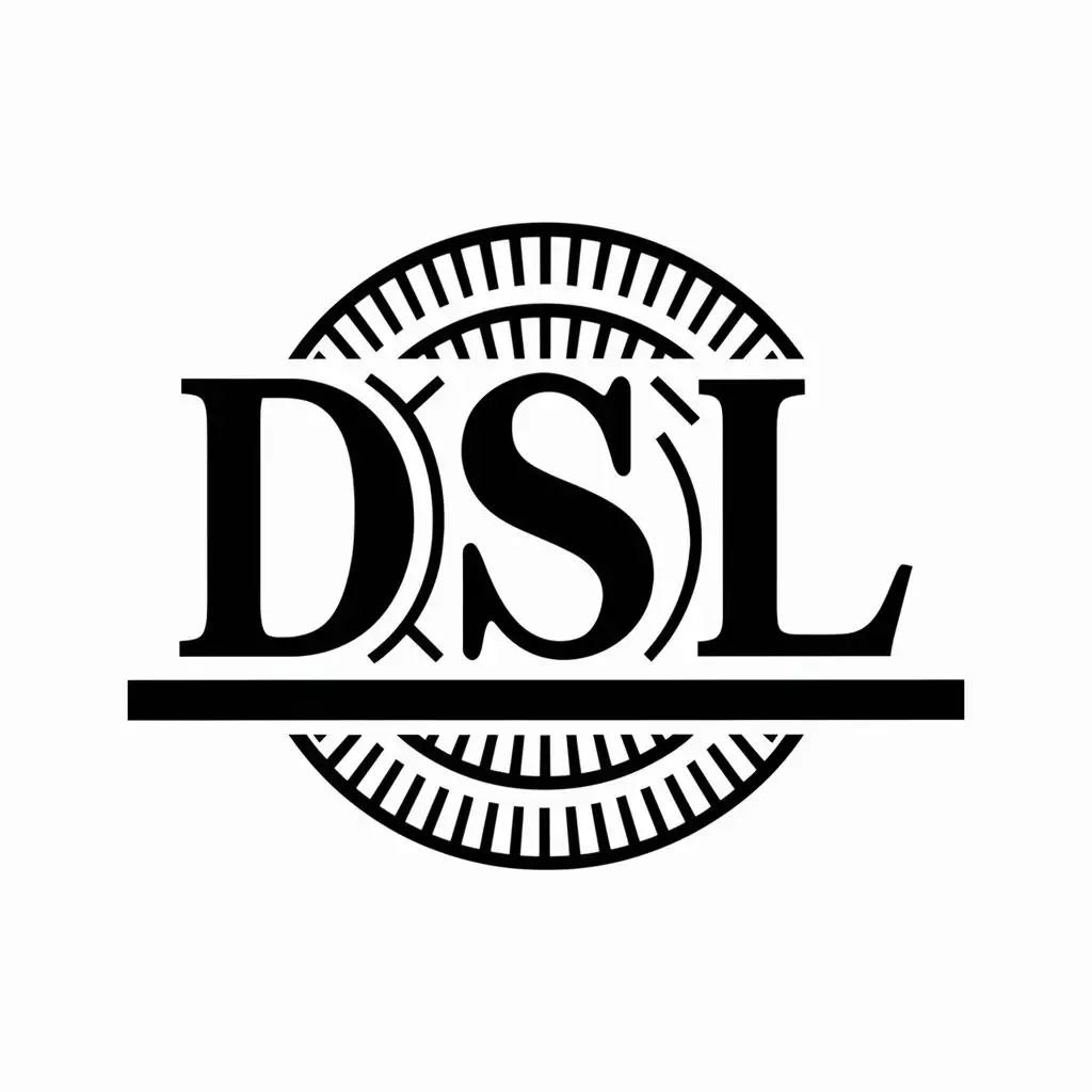 a vector logo design,with the text "D S L", main symbol:Letters,complex,be used in Trains industry,clear background