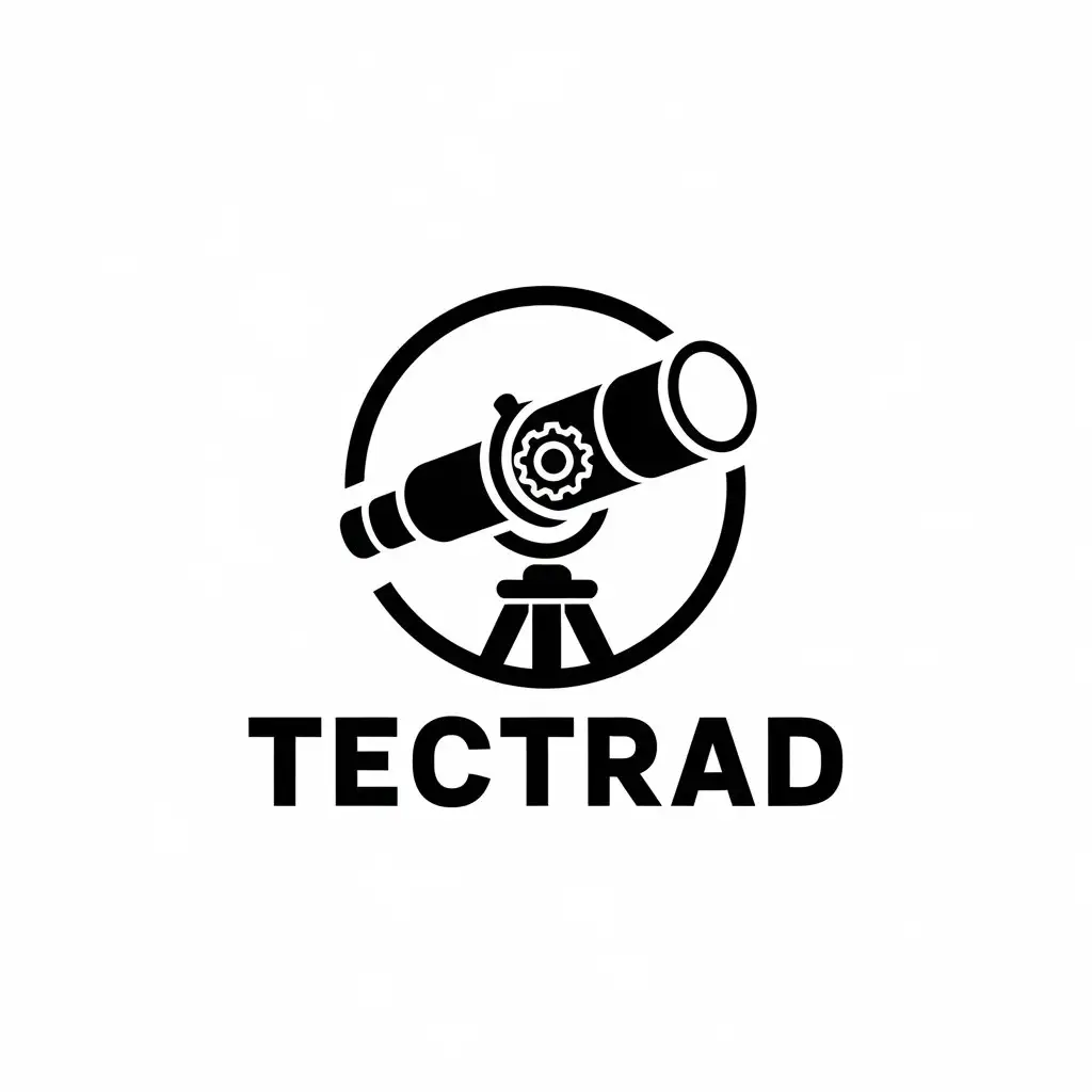 LOGO Design for TecTrad Minimalistic Vector Logo with Telescope and Technology Themes