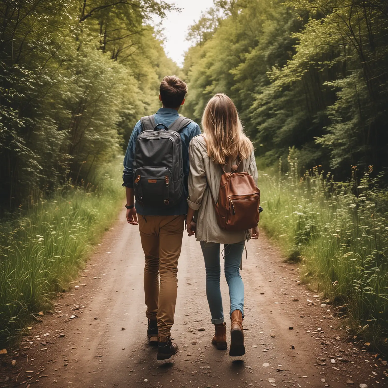 Young-Couple-Traveling-Together-from-Behind