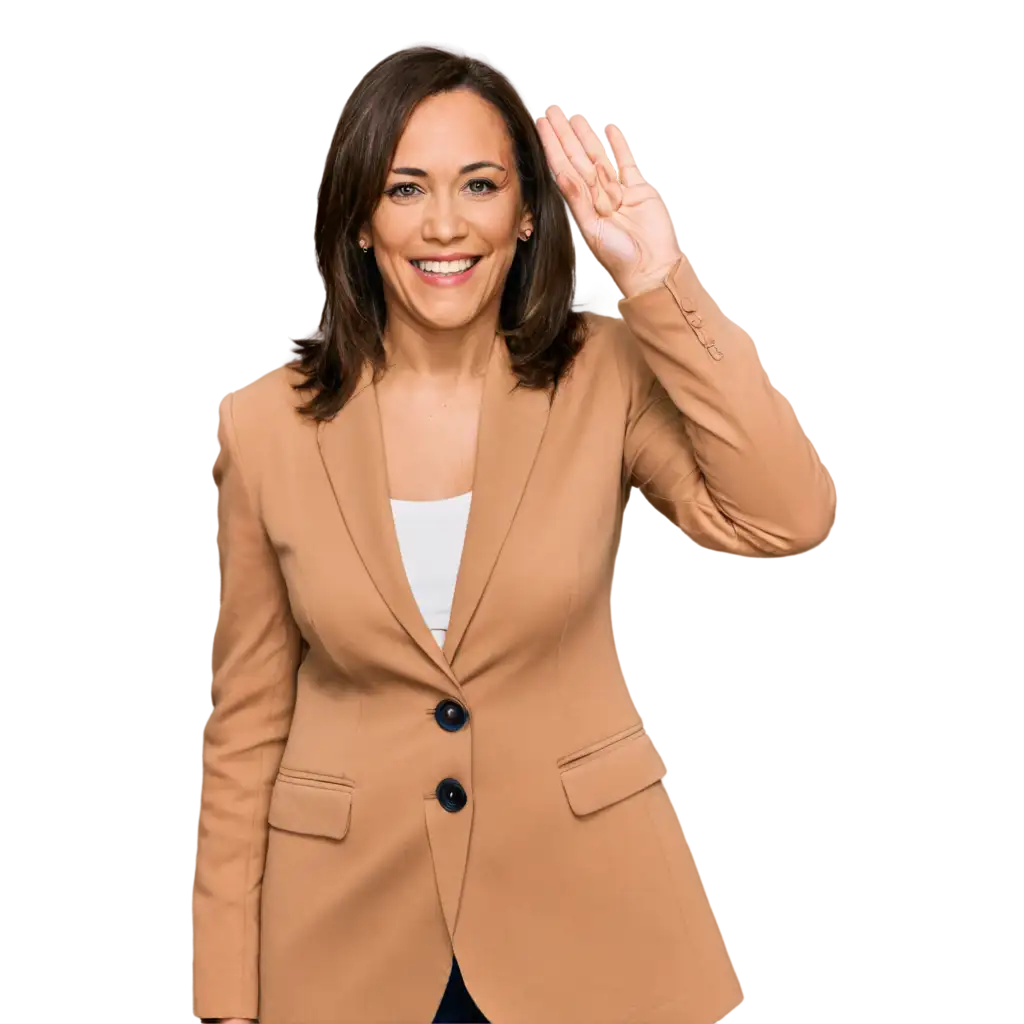 HighQuality-Kamala-Harris-Half-Image-with-Hand-Raised-PNG-for-Versatile-Use