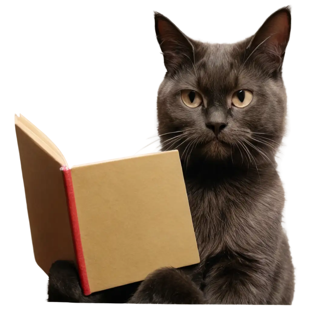 SEOOptimized-PNG-Image-Cat-Studying-Spanish