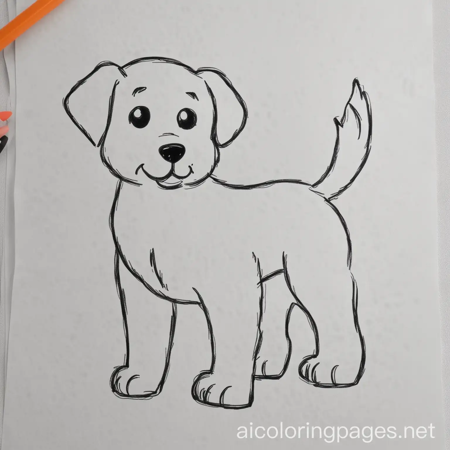 Easy-Dog-Coloring-Page-with-Ample-White-Space