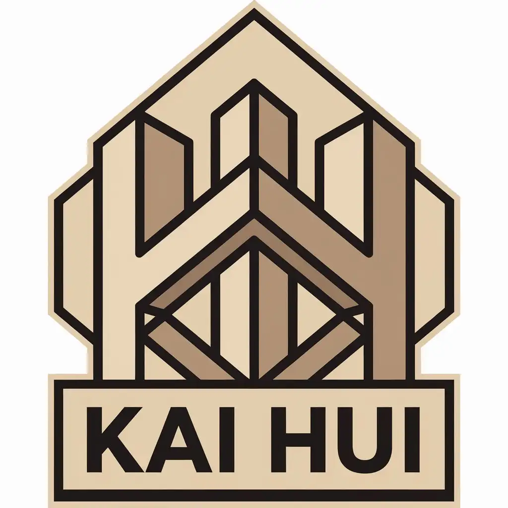 a vector logo design,with the text "kai hui", main symbol:building materials,Moderate,be used in Construction industry,clear background