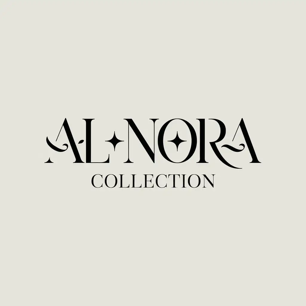 LOGO Design For AlNora Collection OffWhite Background with Black Font Minimalist Approach