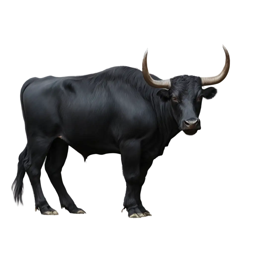 Male-Black-Bull-Long-Horn-PNG-Image-for-HighQuality-Versatile-Use