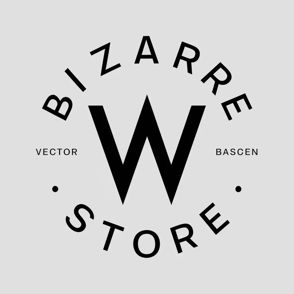 LOGO Design For Bizarre Store Minimalistic Vector Design with w Symbol