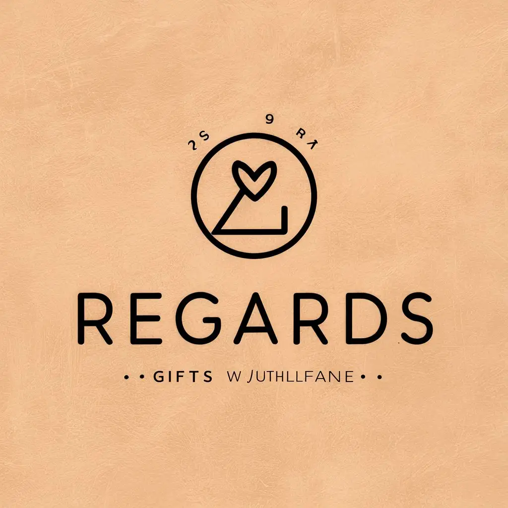 a vector logo design,with the text "Regards", main symbol:Lev,Moderate,be used in Gifts industry,clear background