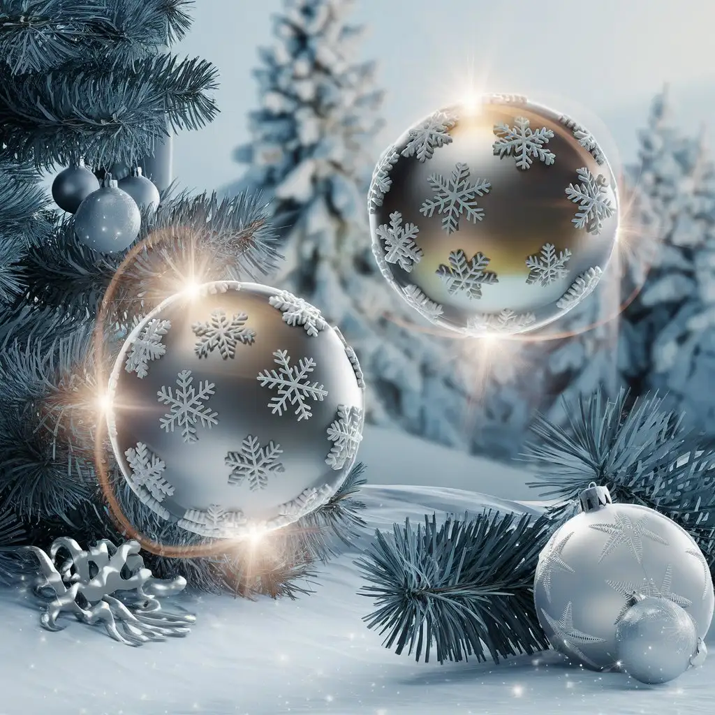 Two-Balls-in-the-Air-with-New-Years-Tree-and-3D-Effects