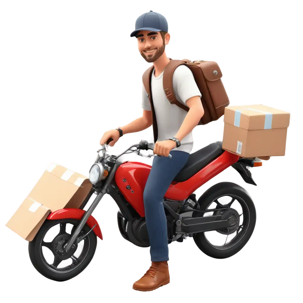 Courier-Vector-PNG-Delivering-Package-on-a-Motorcycle-HighQuality-Image-for-Various-Uses