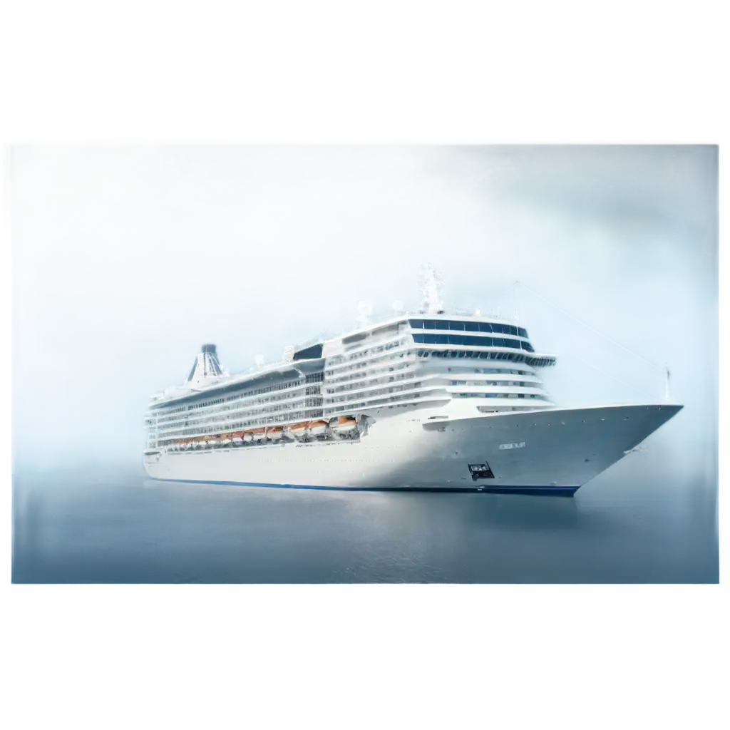 Serene-Morning-Scene-PNG-Image-of-a-White-Cruise-Ship-Gliding-Over-Calm-Blue-Waters-with-Rising-Sea-Mist