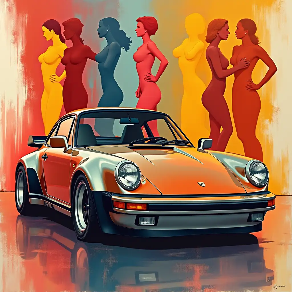 1978-Porsche-Turbo-Art-with-Female-Silhouettes