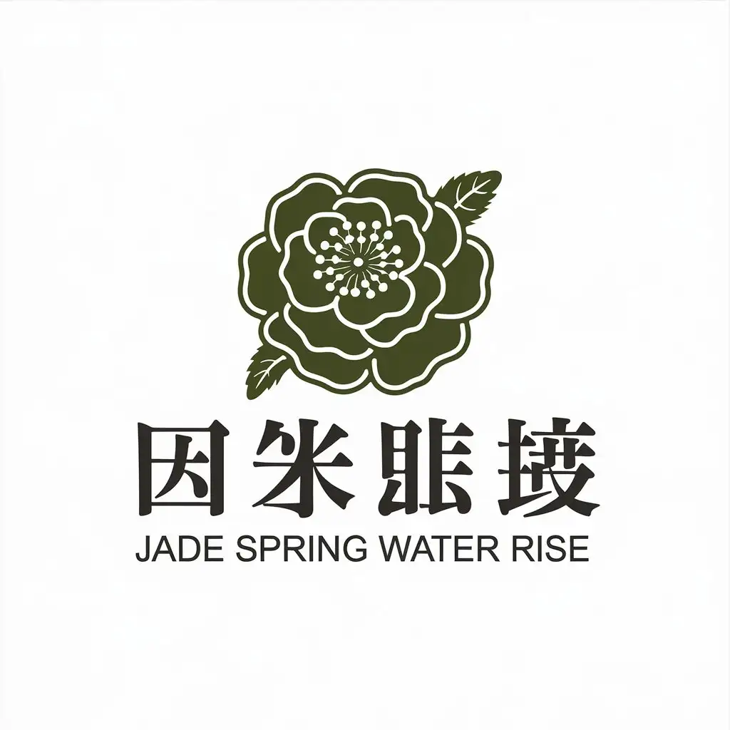 LOGO Design for Jade Spring Water Rise Camellia Japonica Symbol for Technology Industry