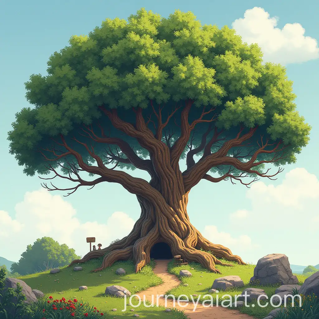 Mysterious-Tree-with-Glowing-Light-in-the-Forest