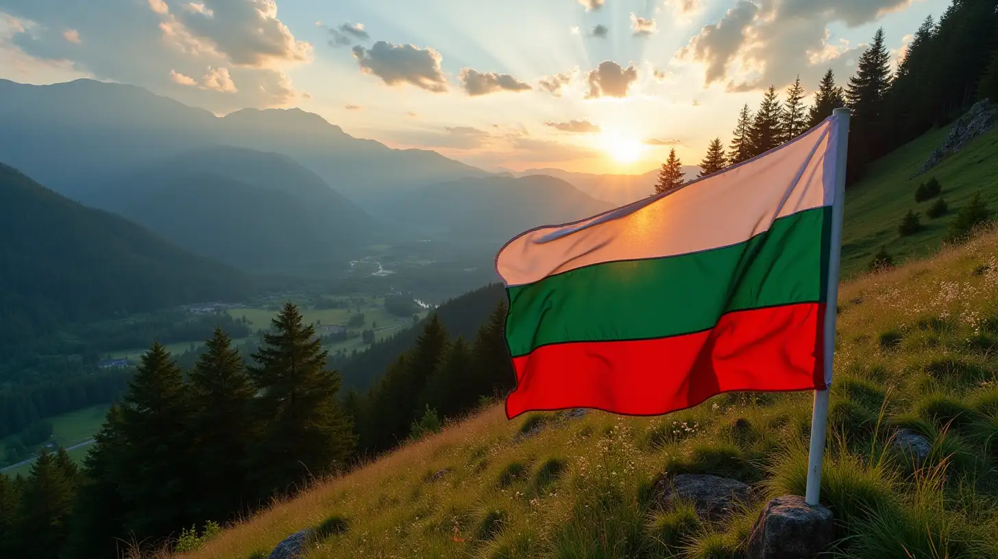 Stunning Bulgarian Landscape with Flag Display