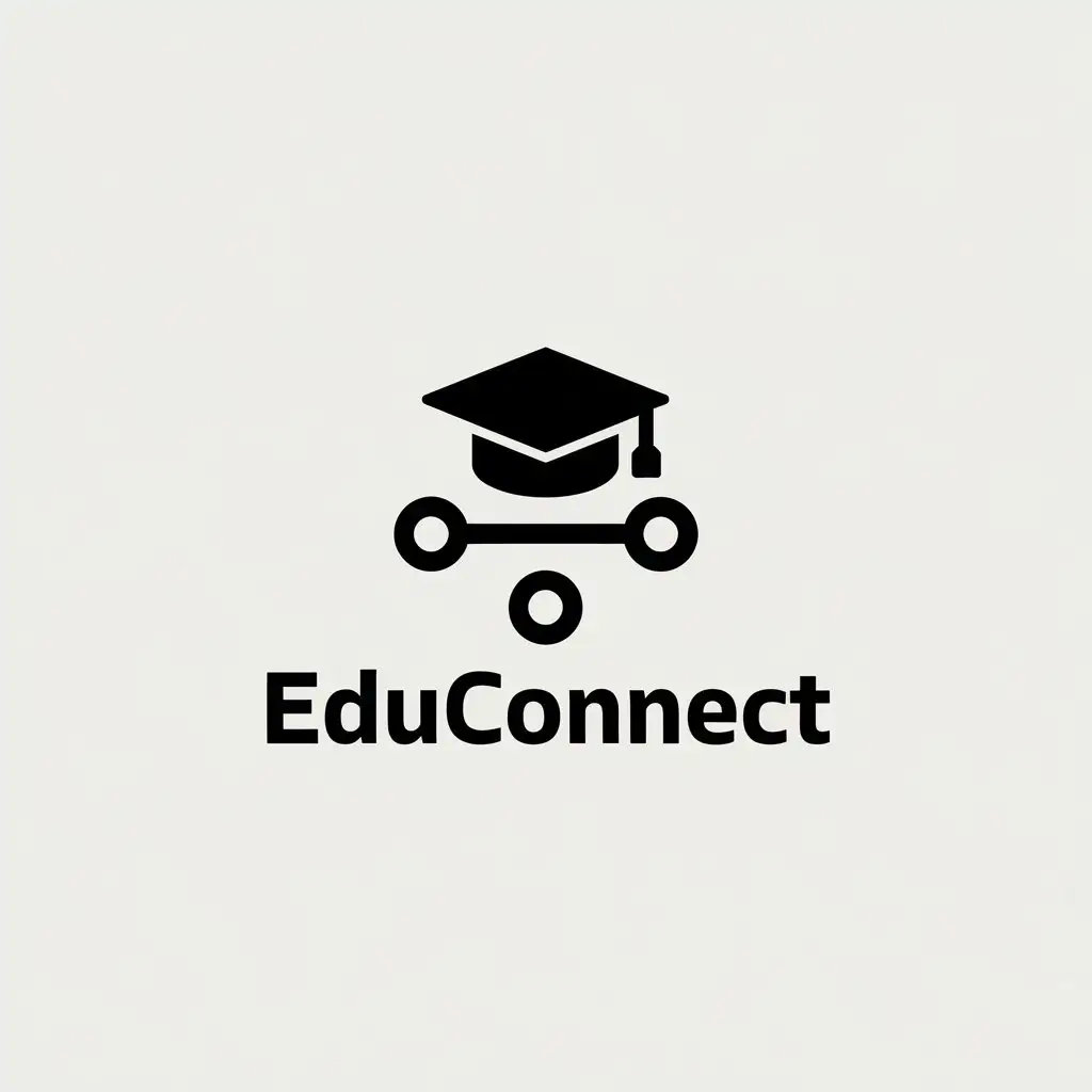 LOGO Design for EduConnect Connection Icon University Hat with Minimalistic Style for Education Industry