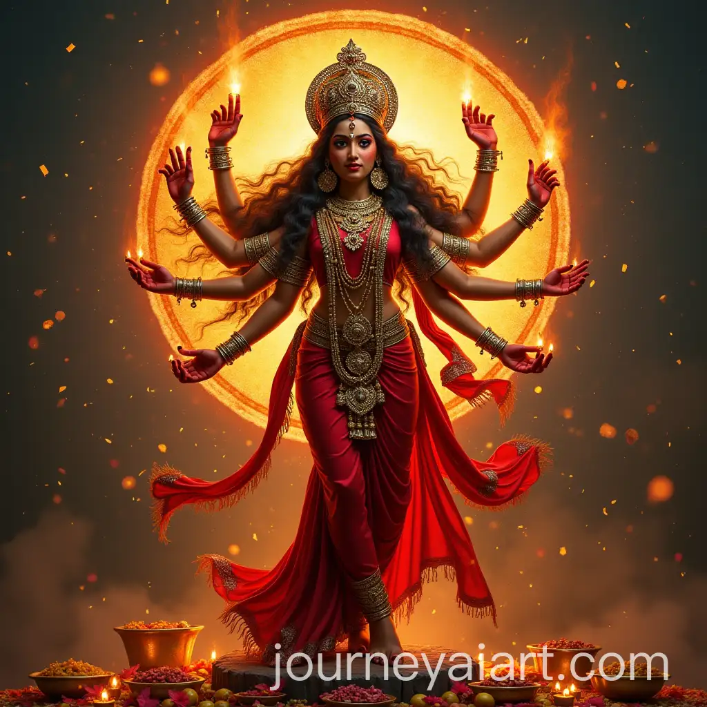 Hindu-Goddess-Durga-Celebrating-Navratri-Festival