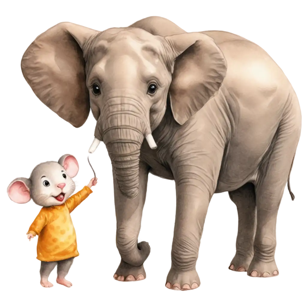 PNG-Drawing-for-Children-Elephant-and-Little-Mouse-Talking