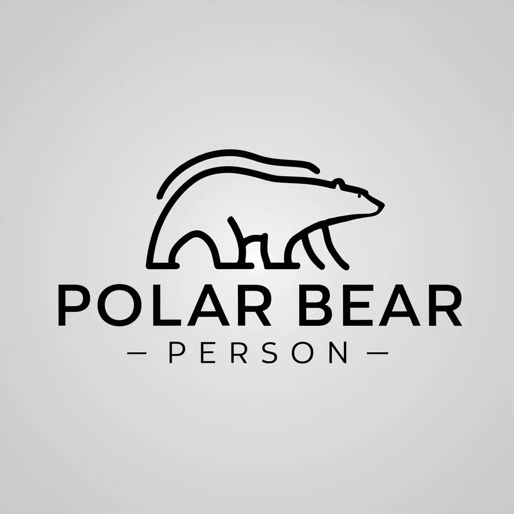 a logo design,with the text "Polar Bear Person", main symbol:polar bear,Minimalistic,be used in electronic commerce industry,clear background