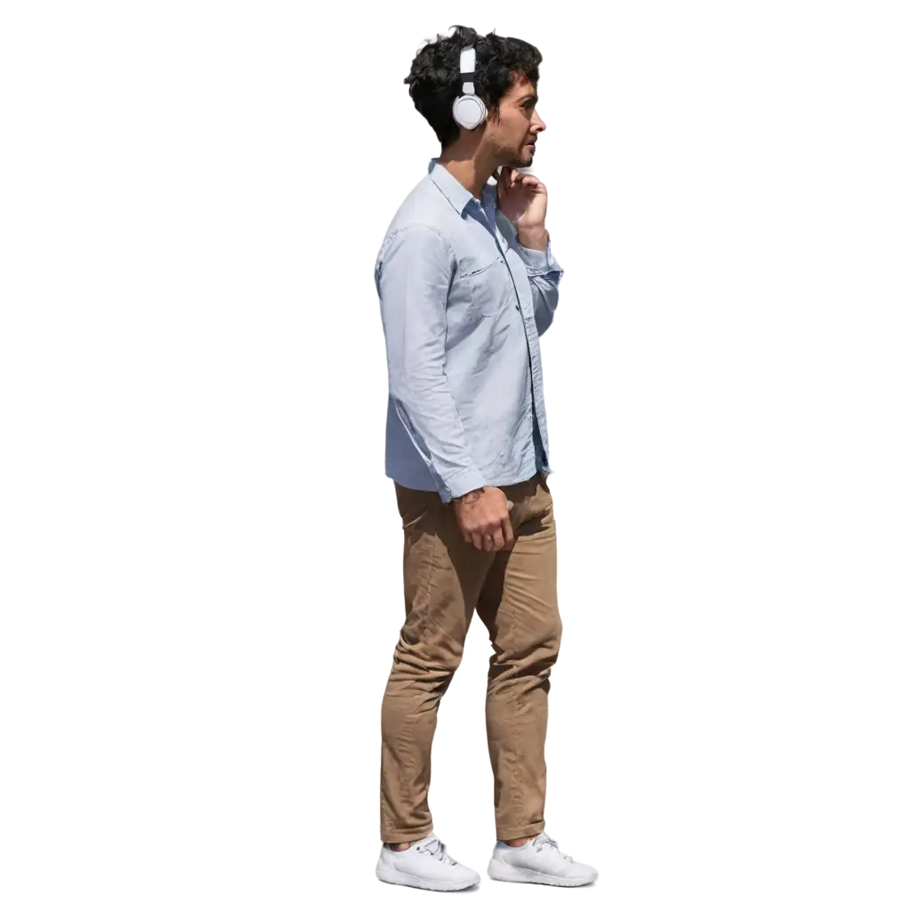 Side-Shot-of-a-Man-with-Headphones-PNG-HighQuality-Versatile-Image-for-Multiple-Uses