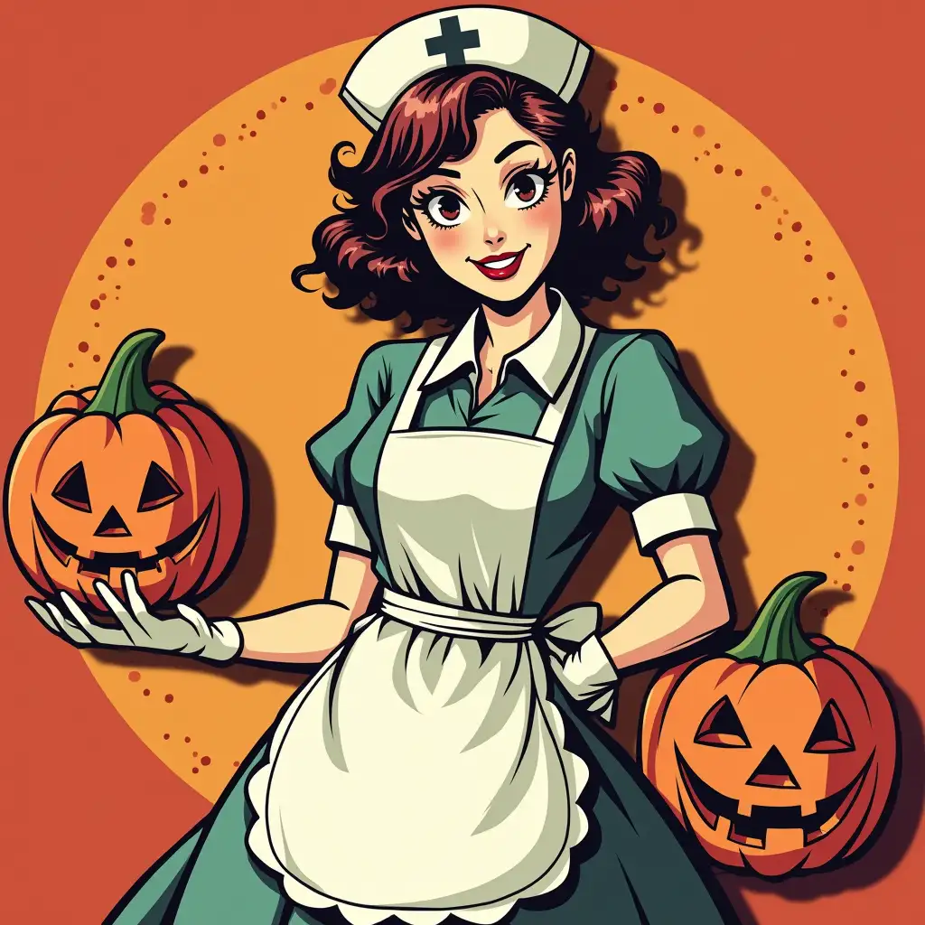 Nurse in pop art style for Halloween