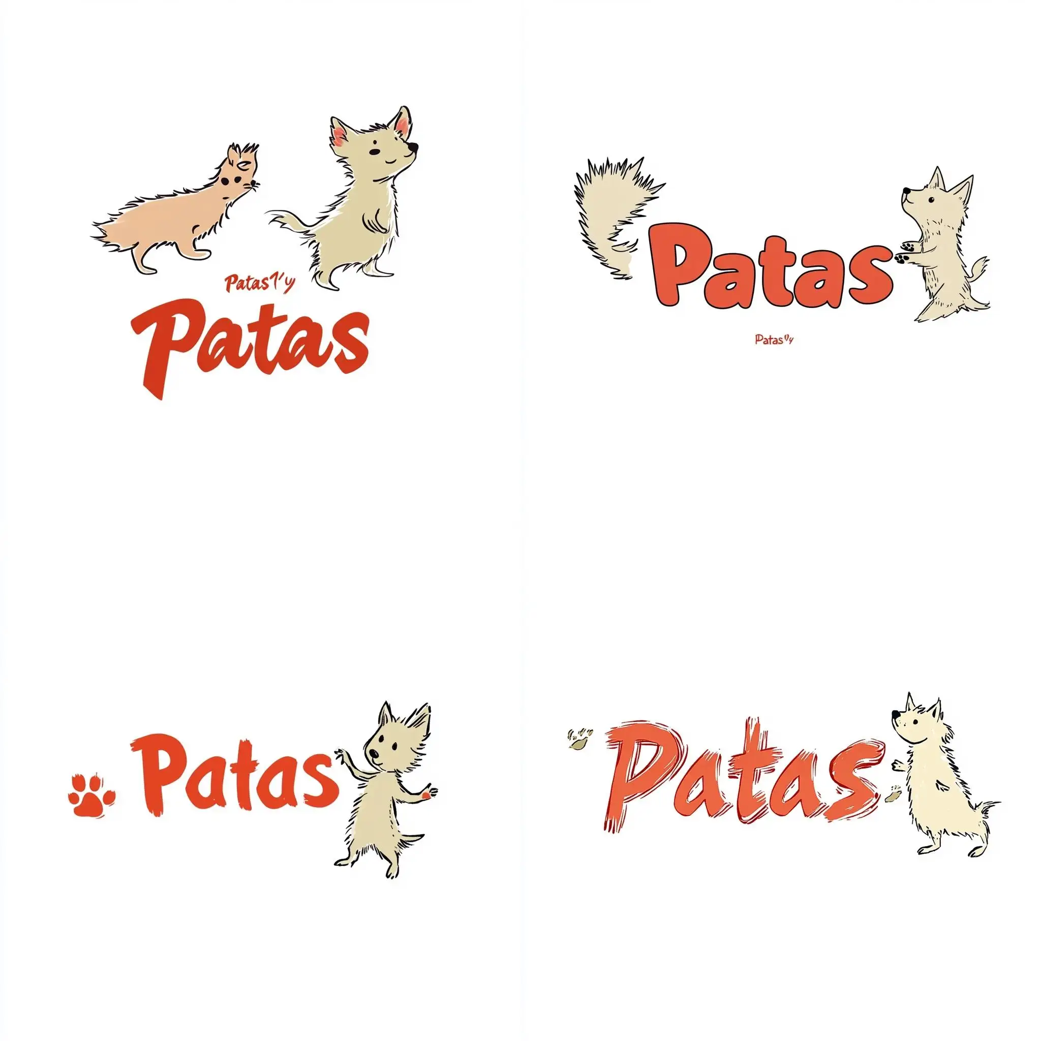 Modern-Red-Patas-Logo-with-Paw-Design-on-White-Background