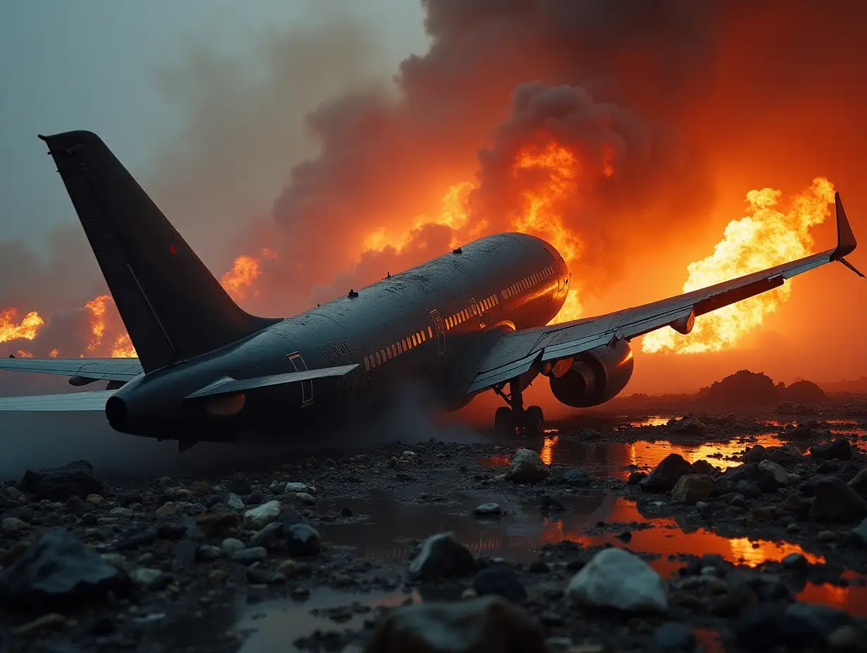 close-up image, crashed airplane, wreckage visible, multiple planes crash, flames, smoke, dust, injured people, victims, people in panic, deaths, chaos