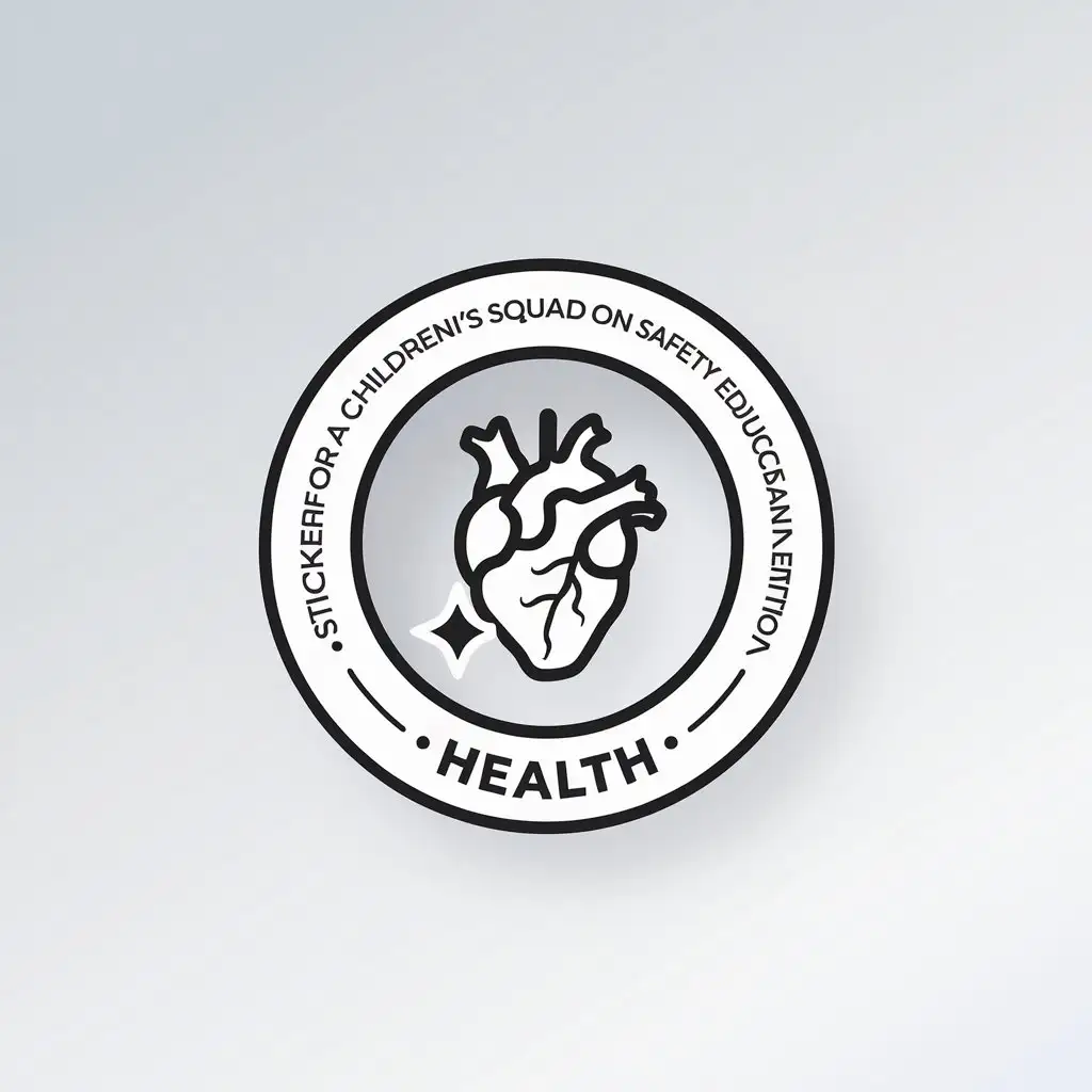 LOGO Design for Kids Safety Squad HealthThemed Heart Emoji in Minimalist Style