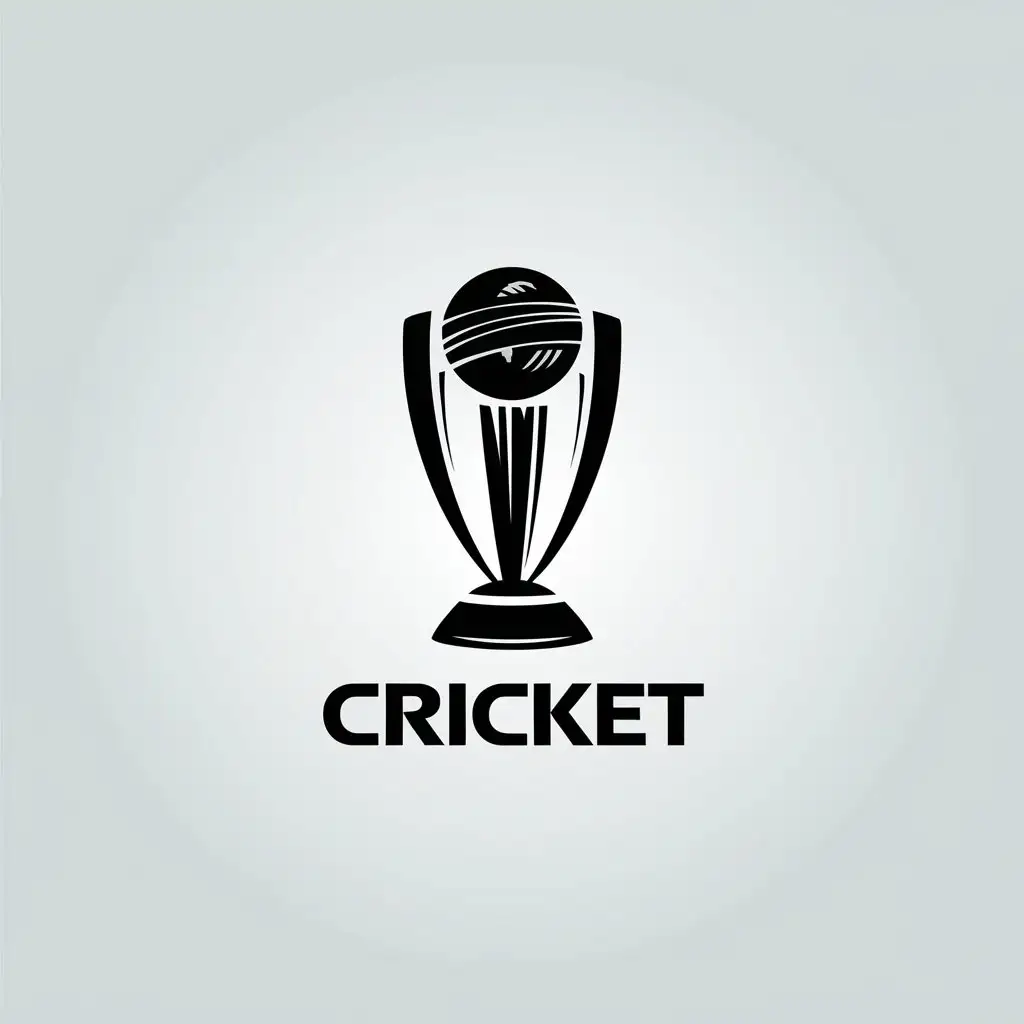 LOGO Design For Cricket Minimalistic Trophy Symbol for World Championship Theme