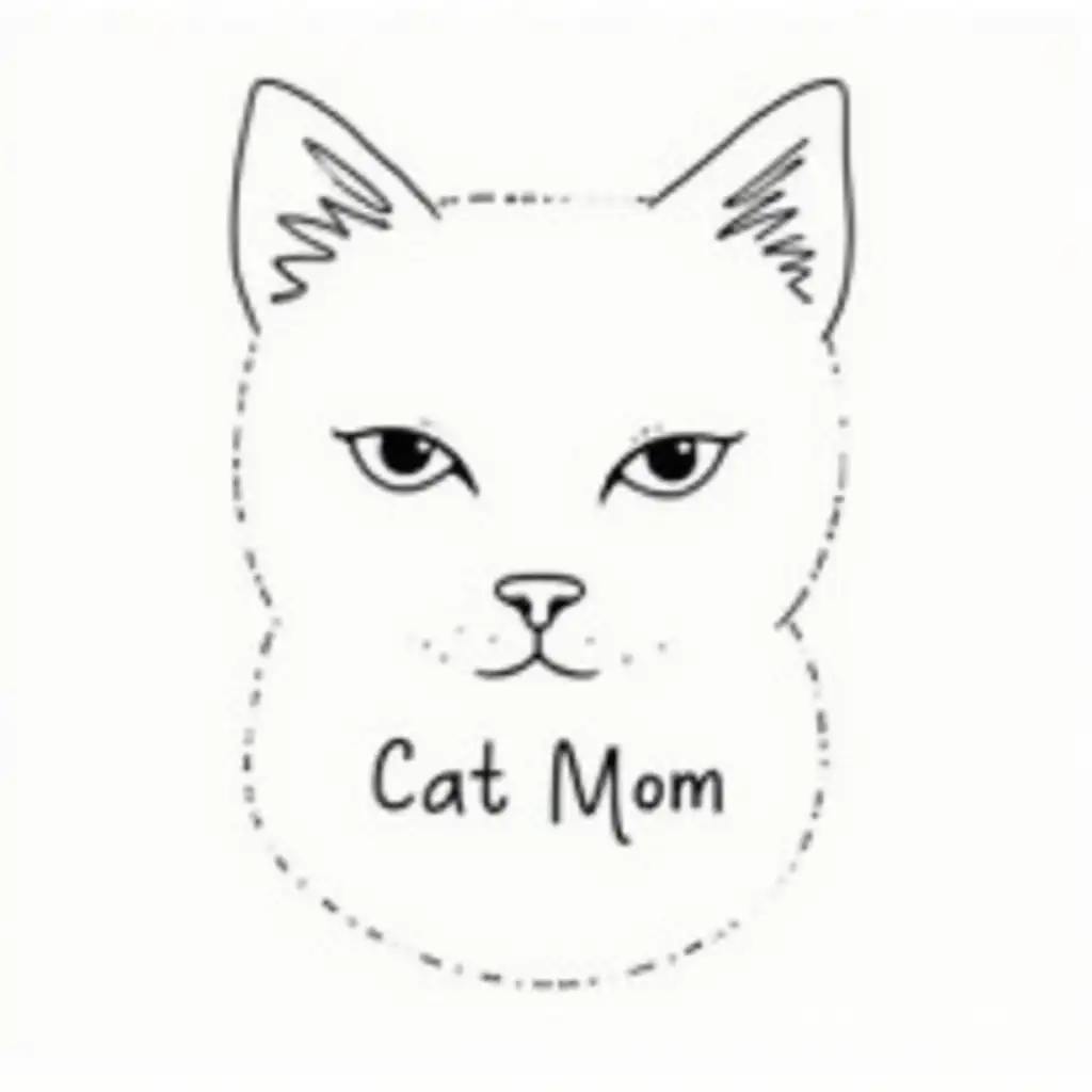 Minimalist-Cat-Mom-Face-TShirt-Design