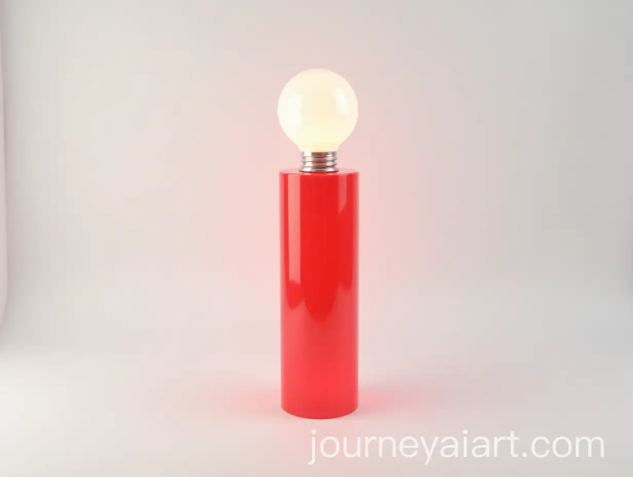Red-Acrylic-Cylinder-Illuminated-by-Light-in-Minimalist-White-Space
