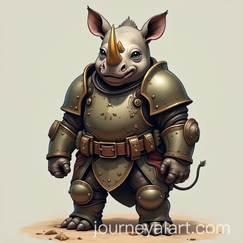 BattleReady-Baby-Rhino-in-Full-Plate-Armor-Standing-Proudly
