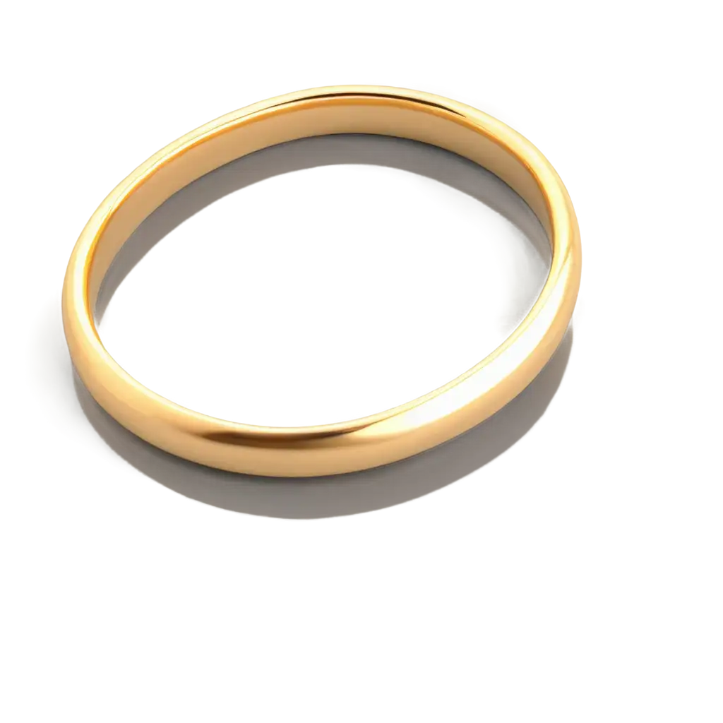 PNG-Image-of-a-Gold-Ring-with-Reflection-Shadow-Enhancing-Elegance-and-Clarity