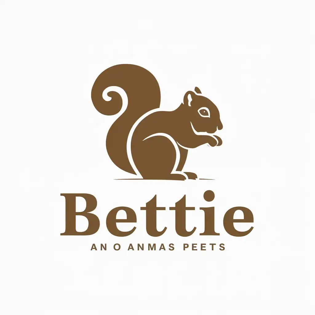 a vector logo design,with the text "Bettie", main symbol:squirrel,Moderate,be used in Animals Pets industry,clear background