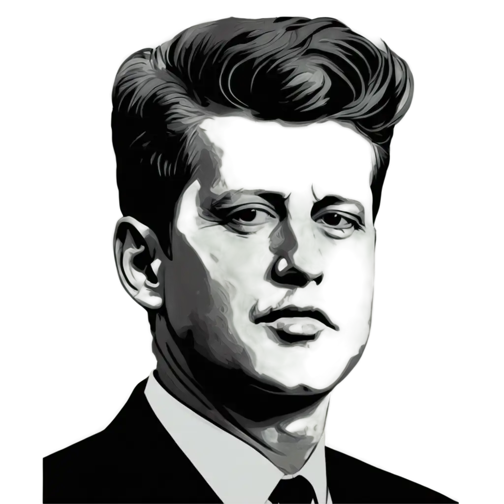 Draw John kennedy , only in black tones