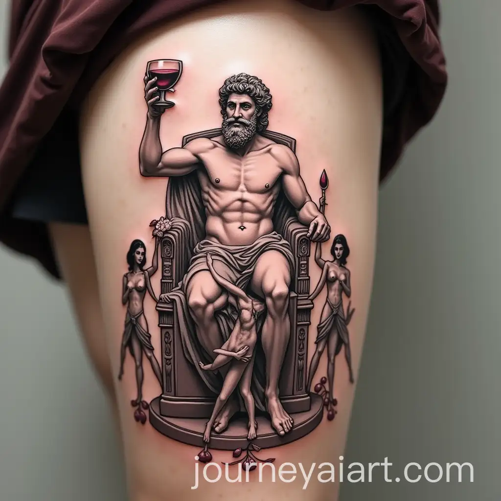 Ancient-Greek-Statue-of-Dionysus-Holding-Wine-Goblet-with-Dancing-Girls
