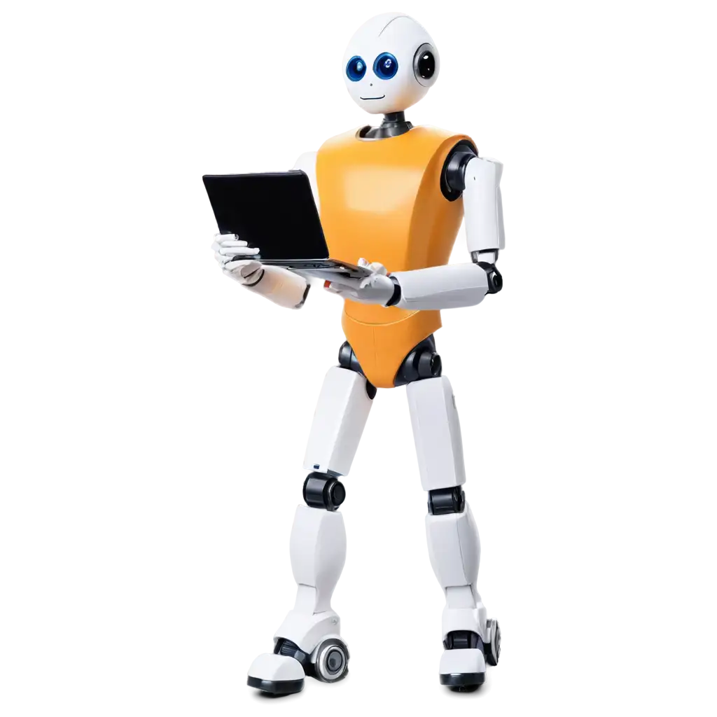 Create a robot as a teacher who is teaching while bringing a computer tablet